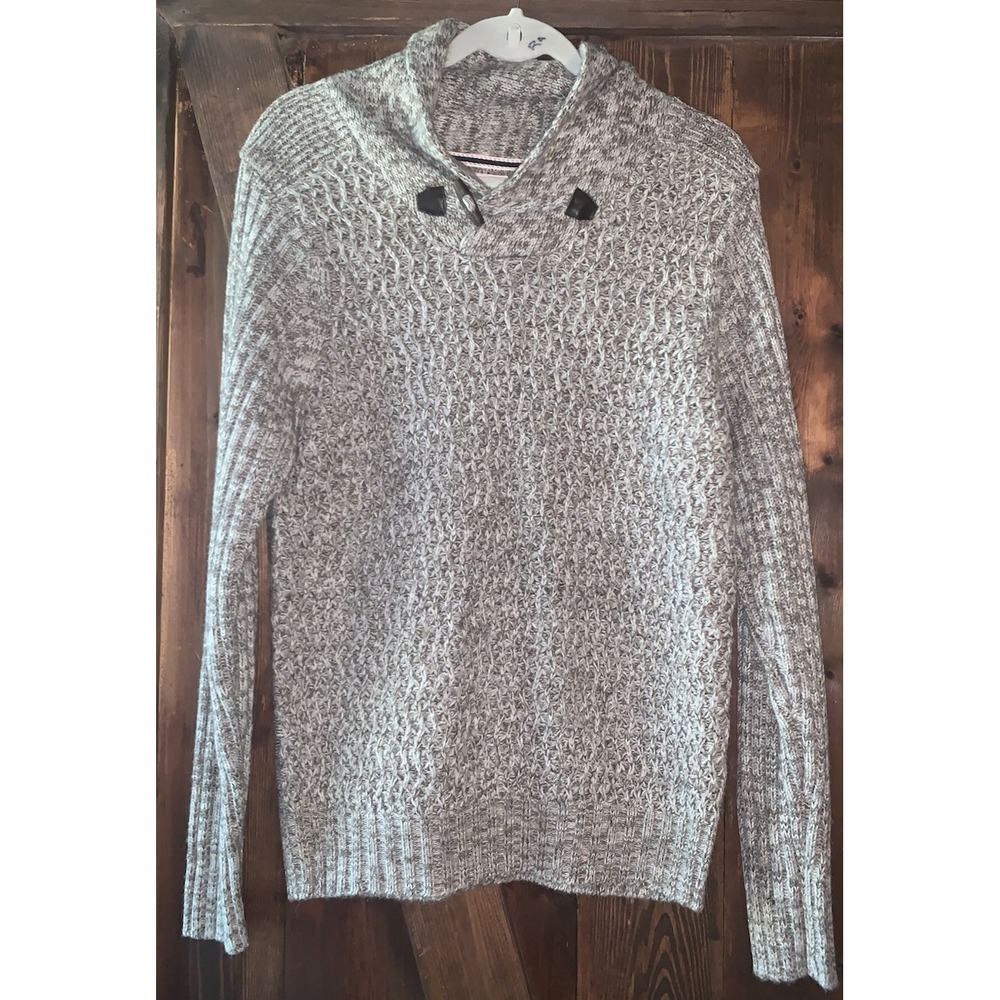Weatherproof Vintage Cable Knit Sweater S Light Brown Toggle Shawl Neck EUC‎